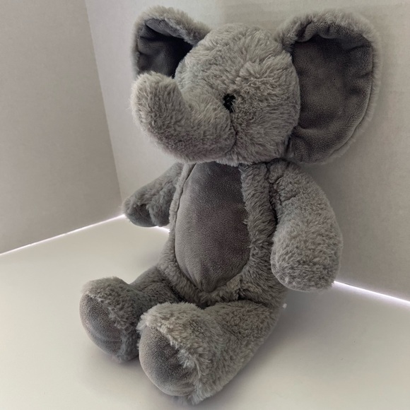 Fiesta Solid Gray Elephant Plush 15” Stuffed Animal Toy lovey - Picture 2 of 6